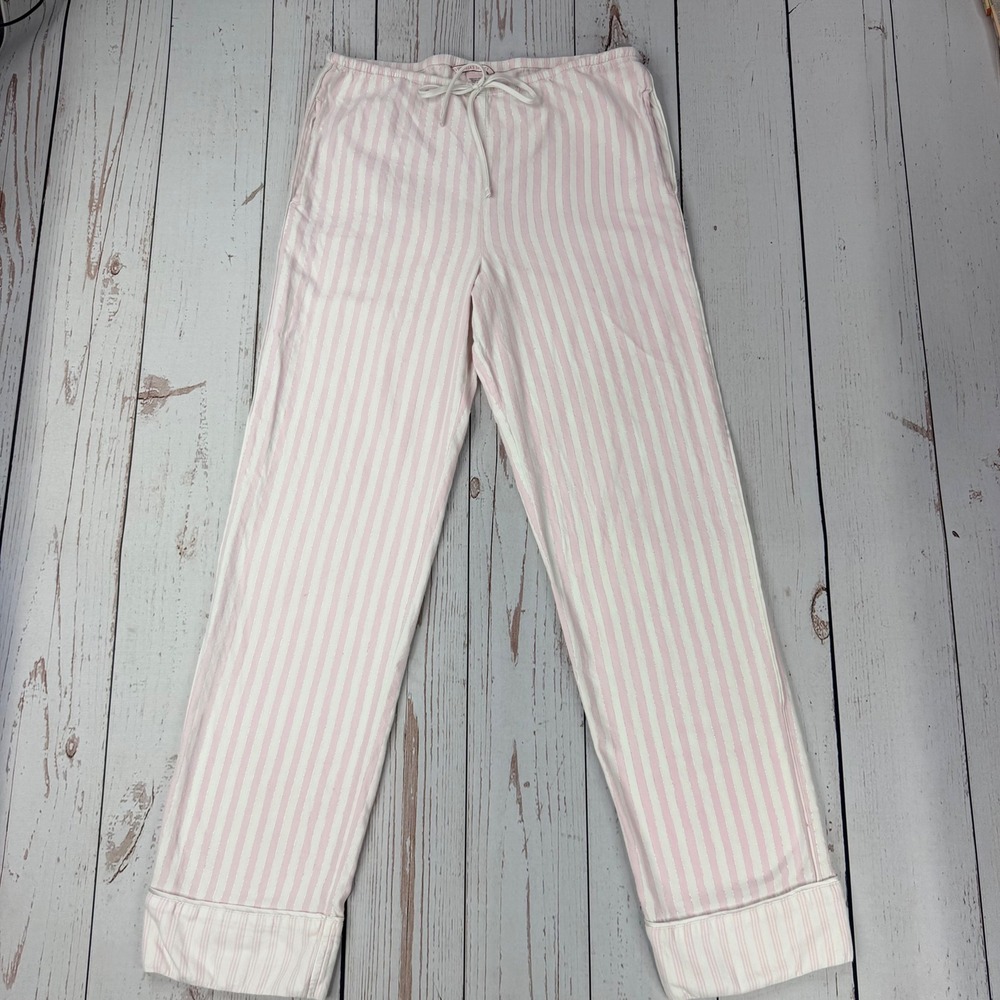 Victoria's Secret Pink White Striped Pajama Pants Shimmer Small